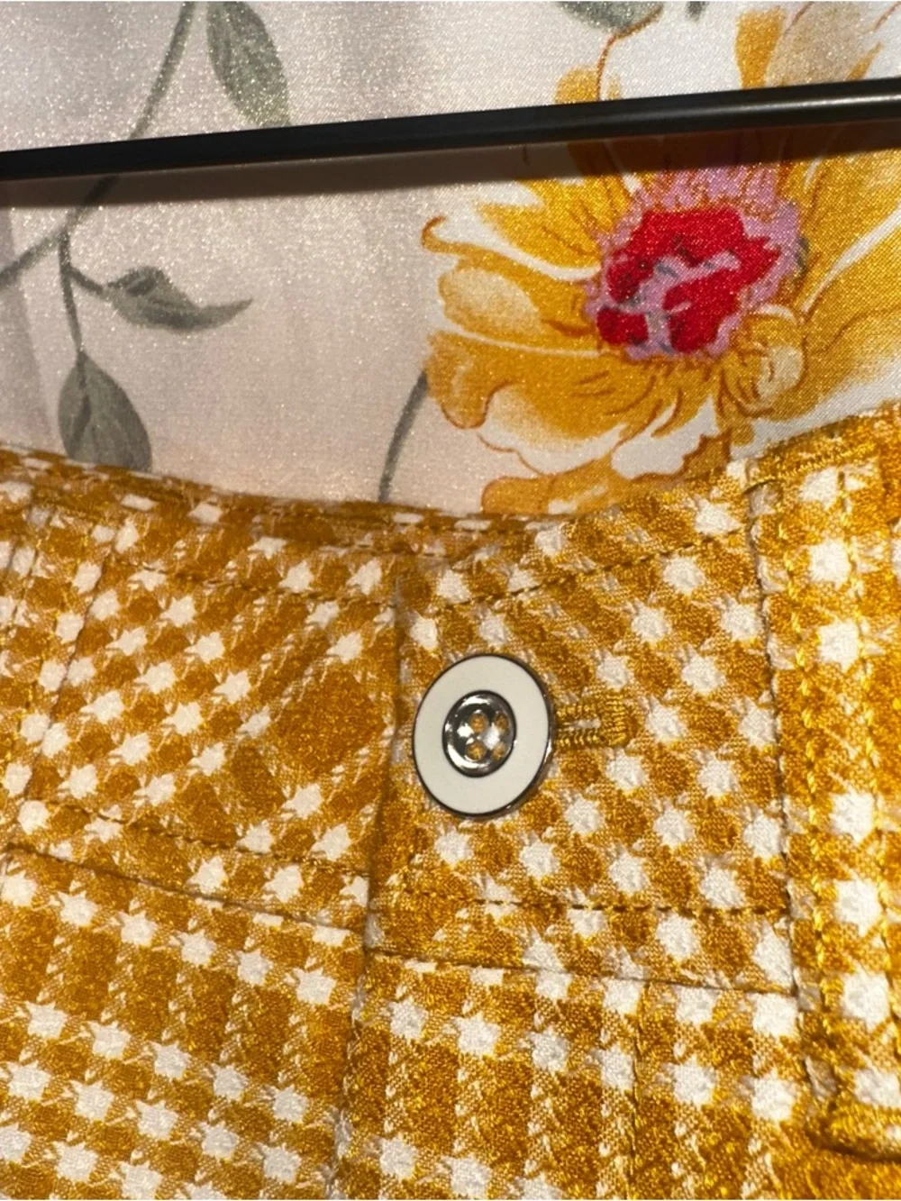 MAEVE BY ANTHROPOLOGIE MUSTARD YELLOW PLAID DOUBLE-BREASTED BLAZER & TROUSER SET - Picture 8 of 9